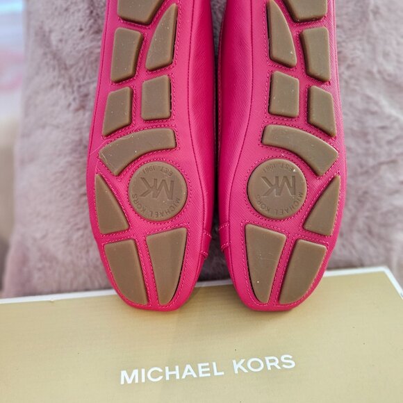 Michael Kors Carmine Pink Moccasin Ballet Flats 6 - Picture 3 of 5